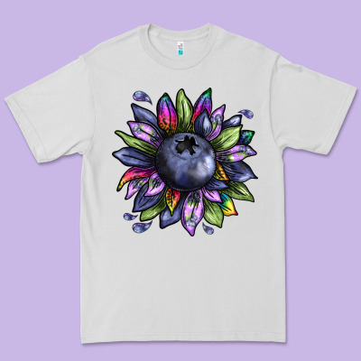 Blueberry Sunflower Premium Tee Designed By Texasbilliewilder