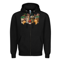 Black coffee coffee cups Zipper Hoodie - NancyCooperArtShop