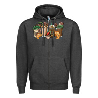 Charcoal Heather coffee coffee cups Zipper Hoodie - NancyCooperArtShop
