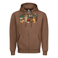 Chestnut coffee coffee cups Zipper Hoodie - NancyCooperArtShop