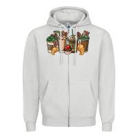 Dove Grey coffee coffee cups Zipper Hoodie - NancyCooperArtShop