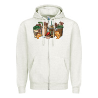 Oatmeal Heather coffee coffee cups Zipper Hoodie - NancyCooperArtShop
