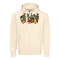 Sandshell coffee coffee cups Zipper Hoodie - NancyCooperArtShop