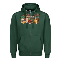 Sports Green coffee coffee cups Zipper Hoodie - NancyCooperArtShop