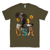 Army Green Western Usa Eagle Classic Tee - LillyAllenDesigns