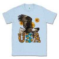 Dusty Blue Western Usa Eagle Classic Tee - LillyAllenDesigns