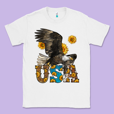 Western Usa Eagle Classic Tee Designed By Lillyallendesigns