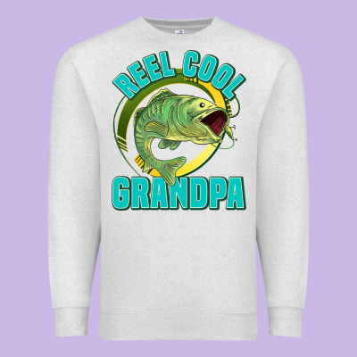 Reel Cool Grandpa Premium Sweatshirt Designed By Jasminsmagicworld