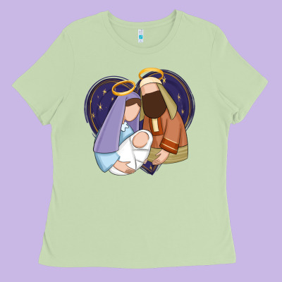 Holy Night Jesus Birth Ladies Tee Designed By Zillion Design Studio