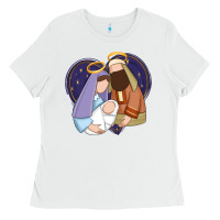 White holy night jesus birth Ladies Tee - Zillion Design Studio