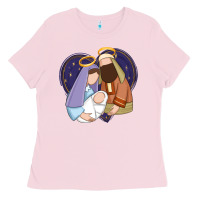 Bubblegum Pink holy night jesus birth Ladies Tee - Zillion Design Studio