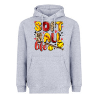 Heather Grey softball life Heavyweight Hoodie - Artiststas