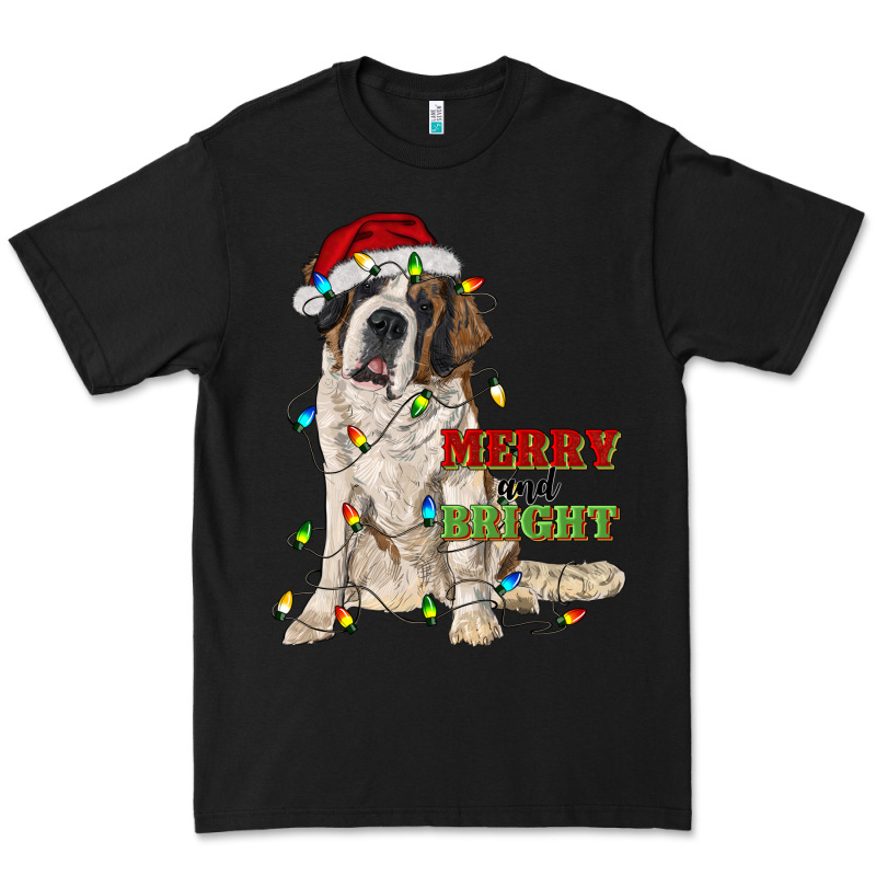 Merry And Bright Saint Bernard Premium Tee by RanaPortraitStore | Teevron