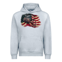 Heather Grey skull with american flag 4th of july Urban Hoodie - CowGirlArtShop