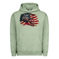 Pigment Oil Green skull with american flag 4th of july Urban Hoodie - CowGirlArtShop