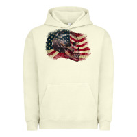 Pigment Pistachio skull with american flag 4th of july Urban Hoodie - CowGirlArtShop