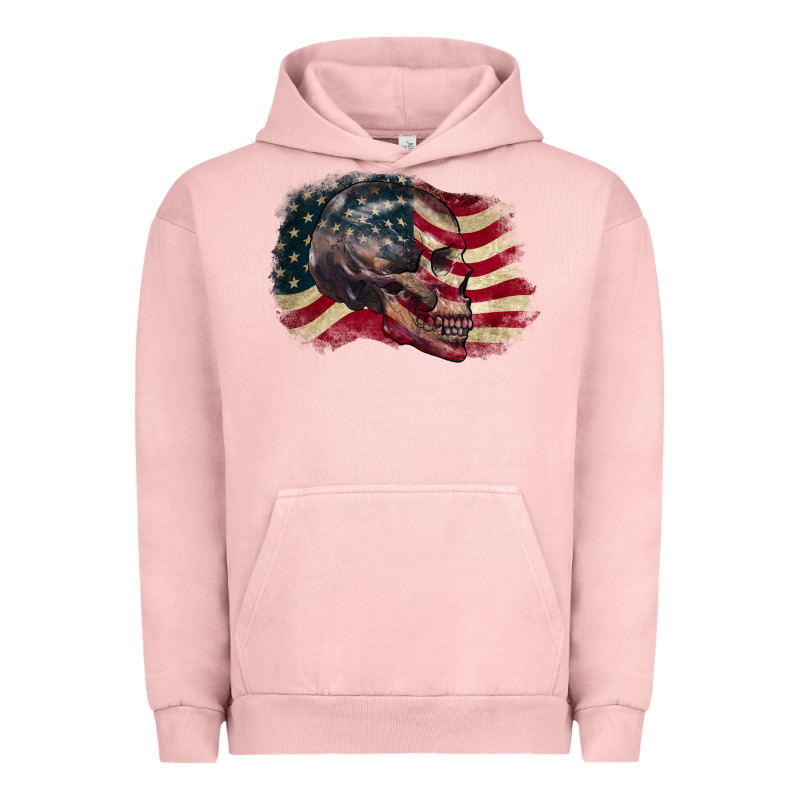 Skull With American Flag 4th Of July Urban Hoodie by CowGirlArtShop | Teevron