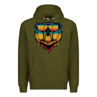 Army Green Retro bear Premium Hoodie - Bettercallsaul