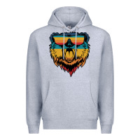 Heather Grey Retro bear Premium Hoodie - Bettercallsaul