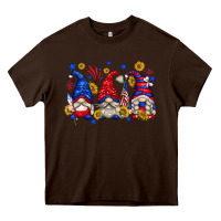Chocolate Brown American gnomes with sunflowers Heavy Core Tee - texasbilliewilder