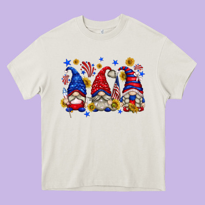 American Gnomes With Sunflowers Heavy Core Tee Designed By Texasbilliewilder