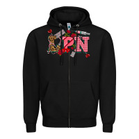Black valentinesday lpn Zipper Hoodie - NancyCooperArtShop
