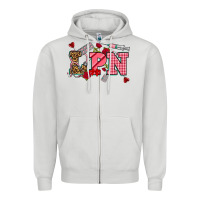 Dove Grey valentinesday lpn Zipper Hoodie - NancyCooperArtShop
