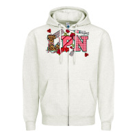 Oatmeal Heather valentinesday lpn Zipper Hoodie - NancyCooperArtShop