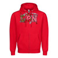 Red valentinesday lpn Zipper Hoodie - NancyCooperArtShop