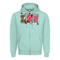 Seafoam valentinesday lpn Zipper Hoodie - NancyCooperArtShop
