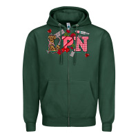 Sports Green valentinesday lpn Zipper Hoodie - NancyCooperArtShop