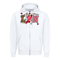 White valentinesday lpn Zipper Hoodie - NancyCooperArtShop