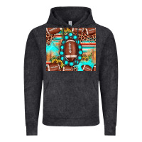 Vintage Black football leopard turquoise gemstone sunflower Vintage Hoodie - JahusDesignShop