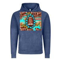 Vintage Denim football leopard turquoise gemstone sunflower Vintage Hoodie - JahusDesignShop