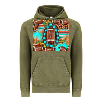 Vintage Olive football leopard turquoise gemstone sunflower Vintage Hoodie - JahusDesignShop