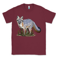 Burgundy Gray Fox Classic Tee - LillyAllenDesigns