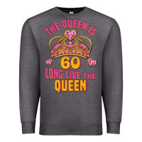 Charcoal Heather the queen is 60 long live the queen Premium Sweatshirt - Jasminsmagicworld