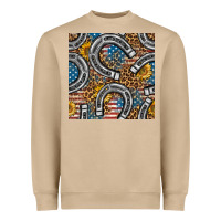 American Flag Horseshoe Deamless Pattern Heavyweight Sweatshirt | Teevron