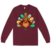 Burgundy thanksgiving turkey Long Sleeve Tee - Jasminsmagicworld