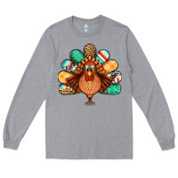 Heather Grey thanksgiving turkey Long Sleeve Tee - Jasminsmagicworld