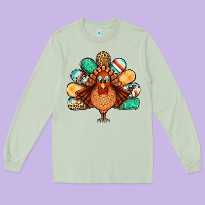 Thanksgiving Turkey Long Sleeve Tee Designed By Jasminsmagicworld