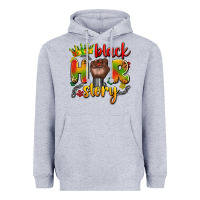 Heather Grey black her story Heavyweight Hoodie - Artiststas