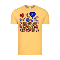 Vintage Mustard god bless the usa Vintage Tee - Artiststas