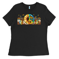 Black hippie soul leopard sunflower Ladies Tee - JahusDesignShop