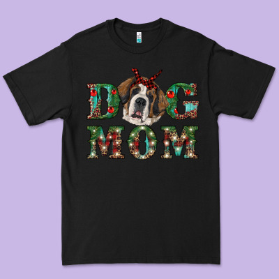 Christmas St. Bernard Dog Mom Premium Tee Designed By Ranaportraitstore