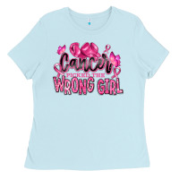 Baby Blue cancer picked the wrong girl Ladies Tee - RanaPortraitStore