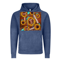 Vintage Denim football leopard sunflower Vintage Hoodie - JahusDesignShop