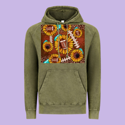 Football Leopard Sunflower Vintage Hoodie Designed By Jahusdesignshop