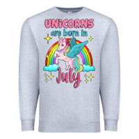 Heather Grey unicorns are born in july Premium Sweatshirt - Jasminsmagicworld