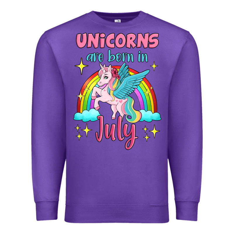 Unicorns Are Born In July Premium Sweatshirt by Jasminsmagicworld | Teevron